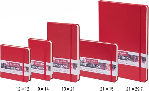 Vista 5 de Cuaderno de bocetos Talens Art Creation rojo 12X12 cm, 140 gramos 2-Rojo