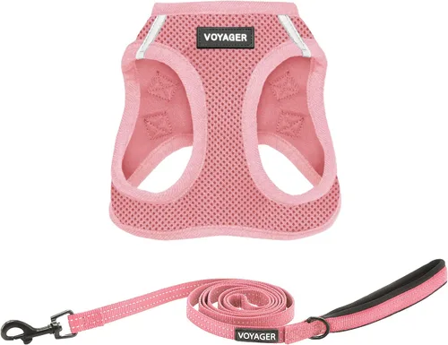 Vista 29 de Arnés de malla Voyager Step-in Air para todo clima y correa reflectante para perro de 5 pies, combo con mango de neopreno, para cachorros de razas