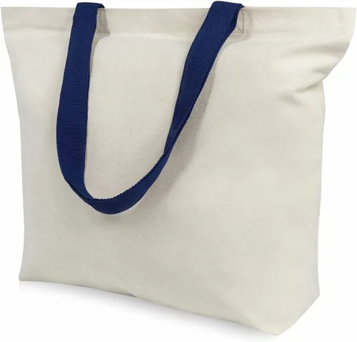 Vista 9 de TOPDesign Paquete de 2 bolsas de lona con cierre magnético, bolsas de compras reutilizables para comestibles, haz tus diseños creativos