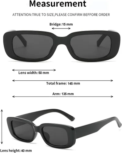 Vista 5 de BOJOD Gafas de sol rectangulares para mujer, gafas de sol retro a la moda, protección UV 400, gafas de marco cuadrado