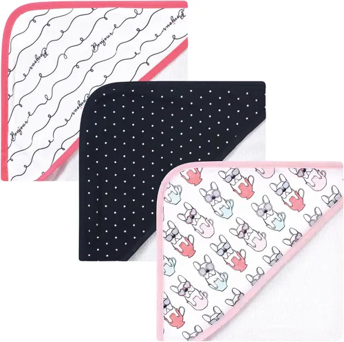 Vista 24 de Hudson Baby Toallas unisex con capucha de algodón para bebé, alfabeto, talla única