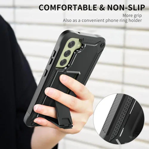 Vista 7 de Funda de teléfono para Galaxy S21 Fe 5G, [grado milimétrico] [1 protector de pantalla separado] con textura mate, de poliuretano termoplástico Negro