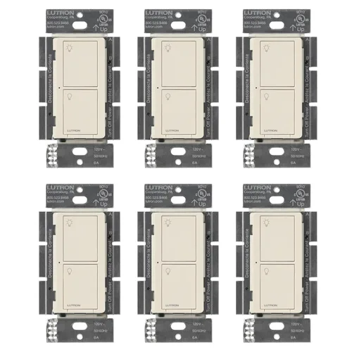 Vista 21 de Lutron Caseta - Interruptor de luz inteligente original (requiere Lutron Smart Hub), para el hogar, luces LED y ventiladores, 6 amperios, un solo