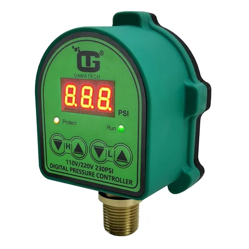 Vista 3 de GamaTech - Interruptor de presión ajustable digital de 110 V/220 V, 10 A/5 A, para bomba de agua y bomba de aire, 1/2 pulgada macho NPT, 0-230 psi