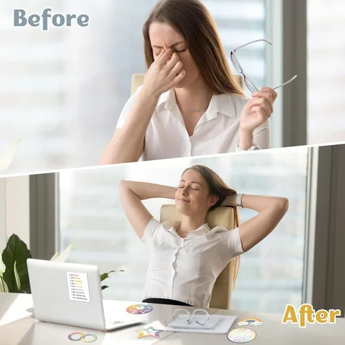 Vista 5 de Tenceur 60 piezas calcomanías sensoriales adhesivas con citas inspiradoras, alivio de la atención plena, artículos anti estrés, suministros