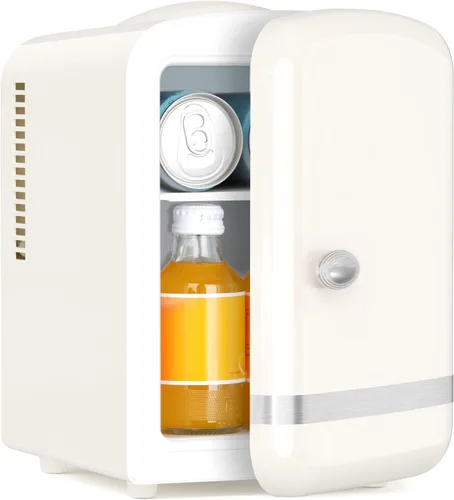 Vista 8 de Antarctic Star Mini refrigerador de maquillaje 4L con espejo para dormitorio, automóvil, oficina y dormitorio, enfriador pequeño portátil para Negro