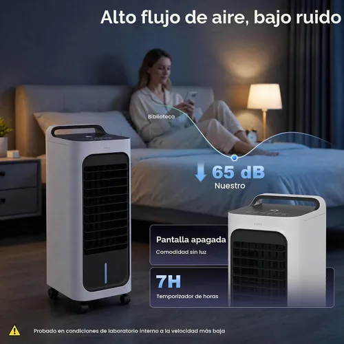 Vista 7 de HOMCOM 26" Evaporative Air Cooler 3-in-1 Ice Cooling Fan with Remote White