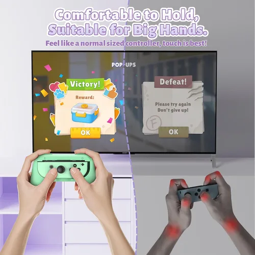 Vista 61 de FASTSNAIL Grips Compatible with Nintendo Switch for Joy Con & OLED Model for Joycon, Wear-resistant Handle Kit Compatible with Joy Cons Controllers