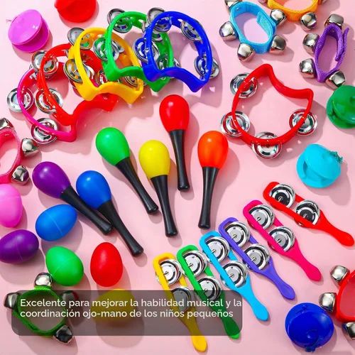 Vista 5 de Silipull Juego de instrumentos musicales Shaker de 72 piezas para niños