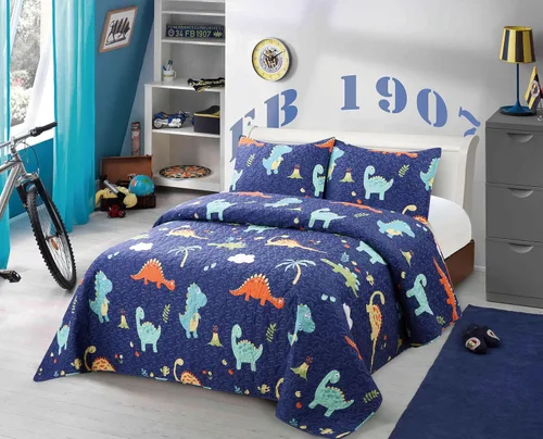 Vista 20 de Kids Zone Collection - Juego de colcha acolchada para niños y adolescentes, diseño de baloncesto y fútbol, azul marino y blanco, tamaño individual