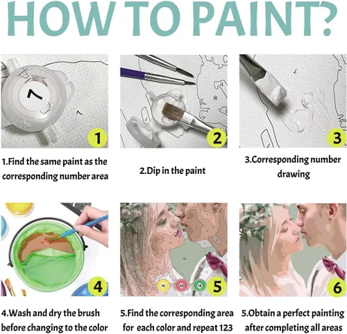 Vista 6 de EGUEGU Pintura personalizada por números de fotos, personaliza pintura de lienzo por números para principiantes, kits de pintura al óleo digital