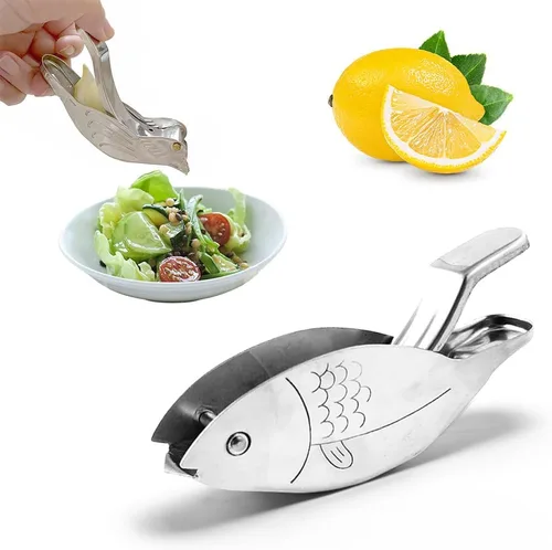 Vista 10 de Exprimidor de limón manual de pescado, exprimidor de limón de acero inoxidable de grado alimenticio, exprimidor de limón en forma de pescado