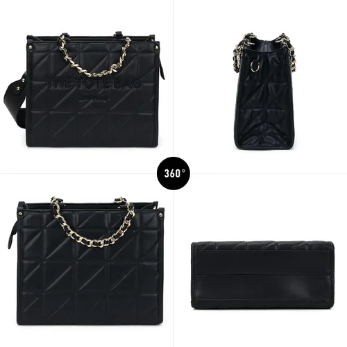 Vista 6 de Bolso de mano para mujer, bolsa satchel con asa superior y correa para el hombro