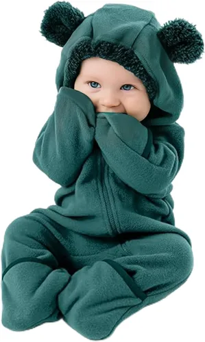 Vista 7 de Cuddle Club - Body de forro polar para bebé recién nacido hasta 5T – Pijamas de invierno chaqueta de abrigo abrigo para bebé Alien
