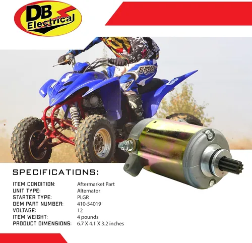Vista 6 de DB Electrical 410-54019 Arrancador para Yamaha ATV Big Bear 350 4WD YFM350F 96-99, YFM40 2000-09, YFM40F 00-2012, Kodiak 400 YFM400 1999, Wolverine