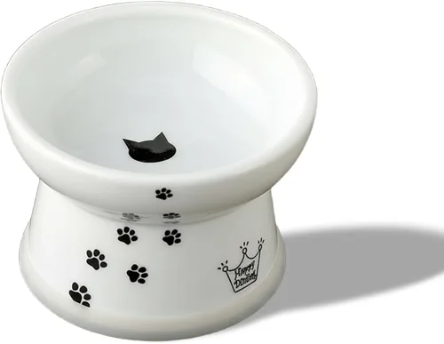 Vista 17 de Tazón elevado de comida para gatos Necoichi – Tazón elevado de cerámica para gatos para fatiga de bigotes y cuello, apto para lavavajillas
