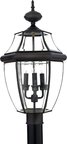 Vista 13 de Quoizel Newbury - Farol de poste para exteriores, poste de lámpara de campo francés de peltre de 23 pulgadas, 3 luces, poste exterior para patio