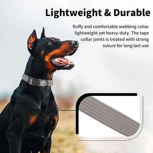 Vista 5 de lynxking Collar de perro suave acolchado transpirable de algodón sólido fuerte ajustable collar para mascotas para cachorros pequeños