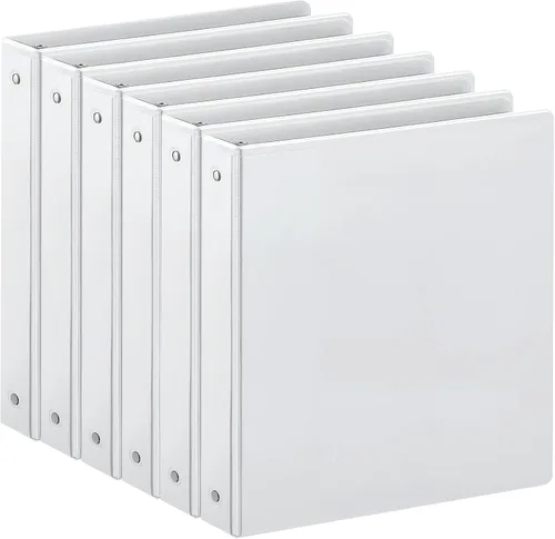 Vista 11 de Carpeta de 3 anillos de 1 pulgada con 2 bolsillos interiores, carpetas básicas de 1 pulgada con capacidad para papel de tamaño carta estadounidense