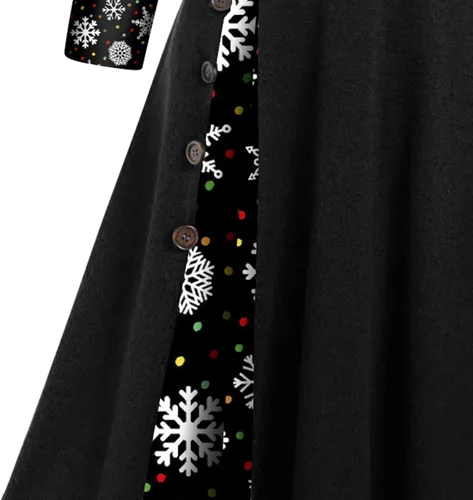Vista 4 de Vestido de Navidad vintage para mujer, vestido de fiesta de cóctel, manga larga, hombros descubiertos, vestidos largos con vuelo