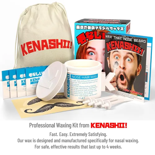 Vista 3 de KENASHII Kit de cera nasal 100 g de cera, 24 aplicadores Kit de depilación para hombres y mujeres Incluye toallitas bálsamo y protectores