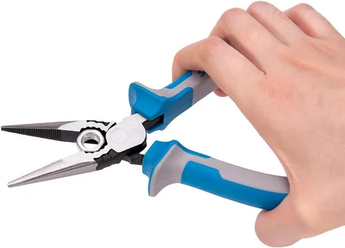 Vista 7 de SPEEDWOX Alicates de punta larga de 6 pulgadas, resistentes que reducen el esfuerzo en un 35% cortadores de alambre multiusos, quitar tornillos