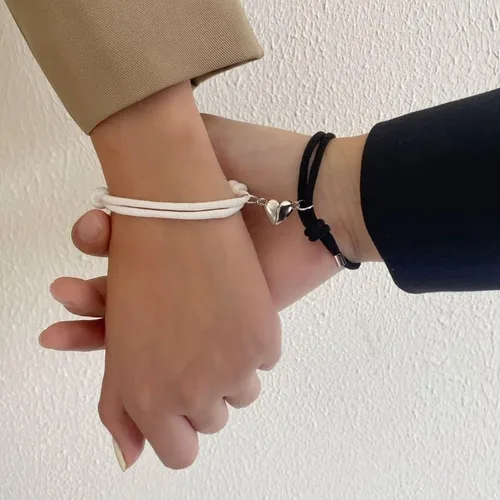 Vista 2 de COTATI 2pcs Magnetic Couples Bracelets Heart Shaped Matching Friendship Bracelets for Women Men