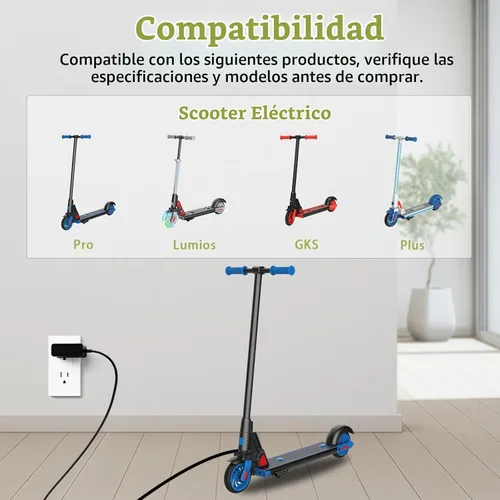 Vista 2 de Fuente de alimentación de 29.4 V 1 A compatible con GoTrax GKS Lumios/Plus/Pro/Edge/Nova/Glide Adaptador de corriente de cargador de repuesto, 5