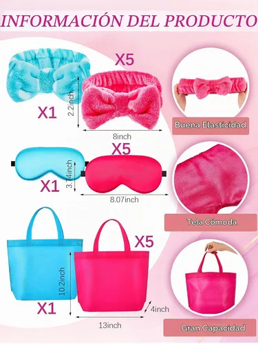 Vista 3 de 24 piezas de suministros para fiesta de cumpleaños de niñas, talla 8, azul