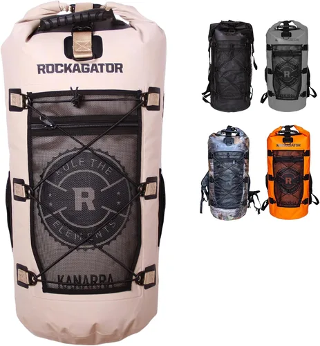 Vista 12 de Mochila impermeable Kanarra de 90L de Rockagator para acampada, senderismo, caza - Gran capacidad, cierre enrollable