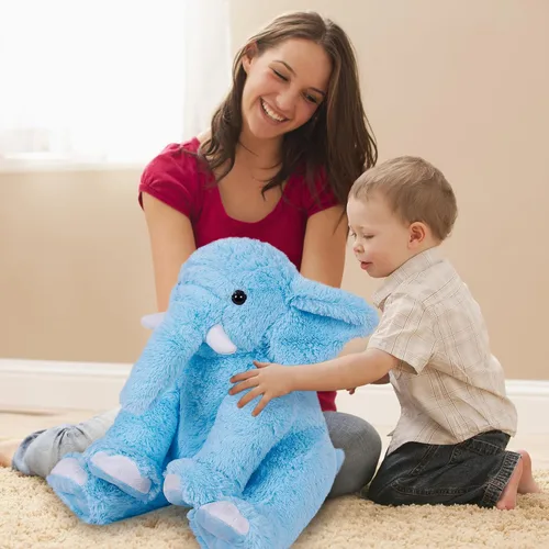 Vista 5 de OurHonor Animales de peluche con peso de elefante, 5 libras y 16 pulgadas, peluche de elefante de peluche con peso, regalos para niños y adultos Azul