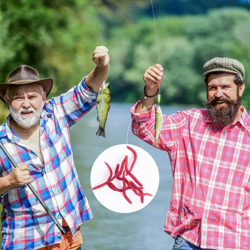 Vista 5 de Gusanos falsos para la pesca, bajo suave, gusanos realistas, cebos, pan, gusano de pesca, gusano de cera falsa