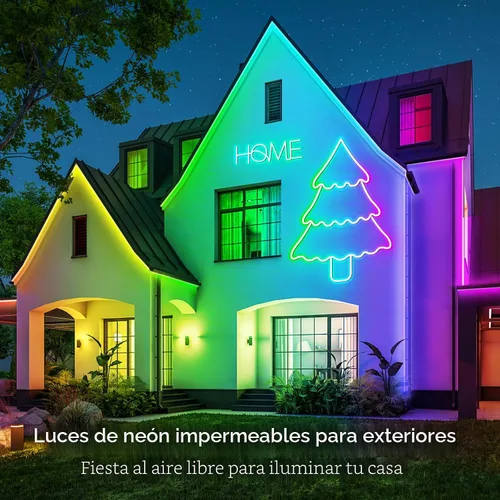 Vista 6 de AILBTON Luces LED de neón de 20 pies con control remoto por aplicación, IP65, impermeable, flexible, tira de luces de neón de 24 V RGB