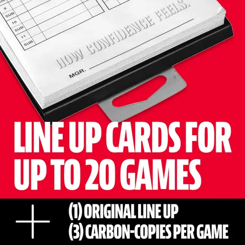 Vista 6 de Franklin Sports MLB - Tarjetas de alineación de béisbol y sóftbol, 25 hojas de juego + soporte para entrenadores + gerentes, color negro