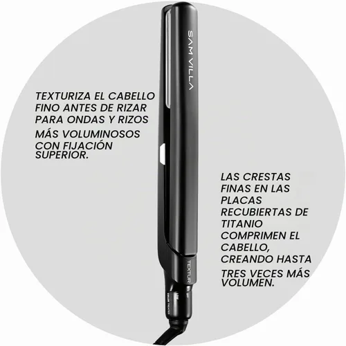 Vista 6 de Sam Villa TEXTUR - Plancha de pelo texturizadora profesional con control de calor de precisión, 1 unidad (paquete de 1)