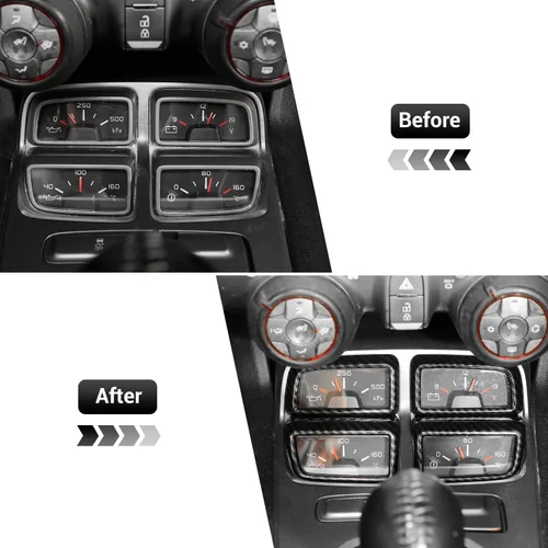 Vista 2 de Marco de tablero de consola central de fibra de carbono Bisel 4 piezas para Chevrolet Chevy Camaro 2010-2015