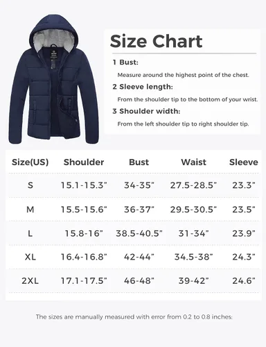 Vista 7 de Wantdo Chaqueta acolchada de invierno para mujer abrigo de invierno grueso chaqueta acolchada cálida con capucha