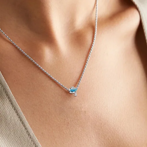 Vista 4 de Dijes de globos de corazón para mujeres, pulseras, collares, plata de ley 925, regalo de joyería de Navidad para el día de la madre