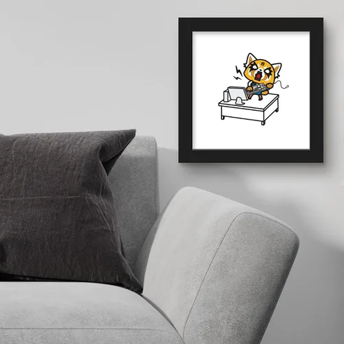 Vista 3 de Trends International Gallery Pops Sanrio Aggretsuko Retsuko Desk Rage - Póster de pared, 12.00 x 12.00 pulgadas, versión de marco negro