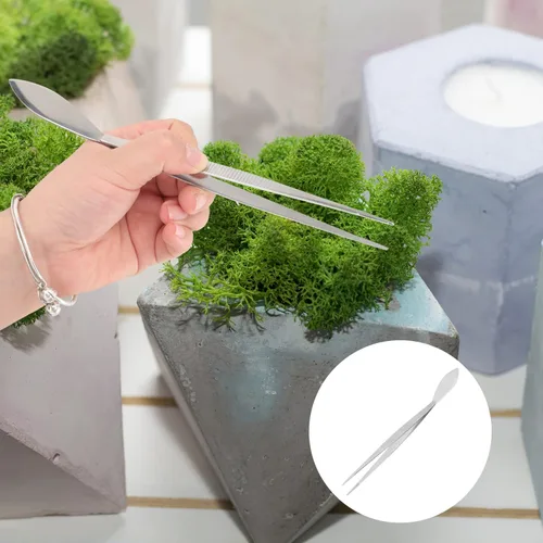 Vista 8 de Pinzas largas para manualidades, pinzas de acero inoxidable, pinzas para bonsái, pinzas rectas de mango largo con puntas dentadas, herramienta