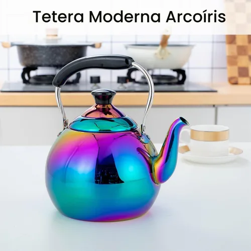 Vista 7 de Hervidor de té silbante para estufa de inducción de acero inoxidable, tetera de silbato, estufa de gas, parte superior de agua de ebullición rápida