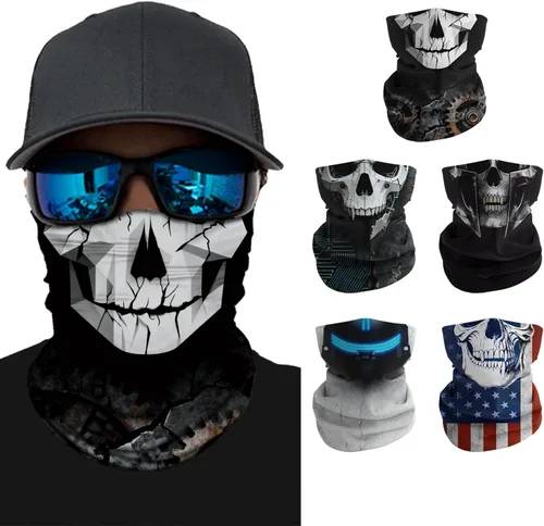 Vista 12 de Máscara facial para hombres y mujeres, protección solar UPF 30+, transpirable, bandana para motocicleta, senderismo, pesca