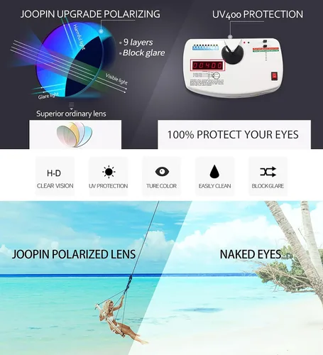 Vista 120 de Joopin Lentes de sol de gran tamaño para mujer, polarizados, grandes, para conducción, protección UV, grandes sombras