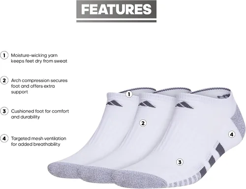 Vista 2 de medias acolchadas cortas para hombre (paquete de 3).