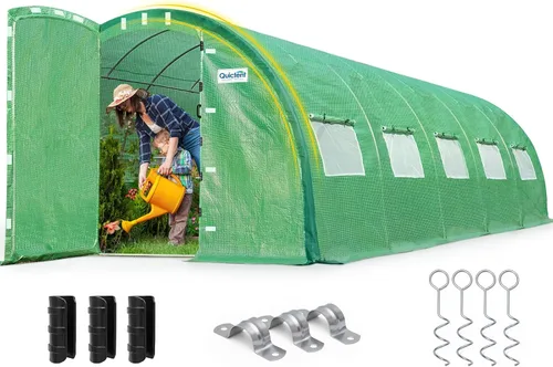 Vista 11 de Quictent - Invernadero túnel para exteriores con 2 puertas con bisagras de Verde