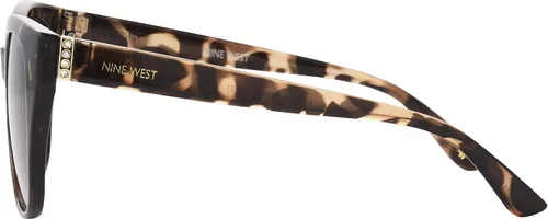 Vista 4 de Nine West Gafas de sol Shayna para mujer, ojo de gato, marrón tortuga, 2.047 in, tortuga marrón