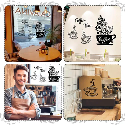 Vista 4 de Calcomanías de pared para cocina, vinilo para café, té, calcomanías