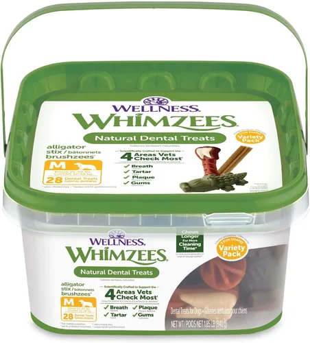 Vista 13 de Wellness WHIMZEES Value Pack - Golosinas dentales naturales para perros, masticables, refresca el aliento, tamaño extragrande, caja de 64 onzas, 15