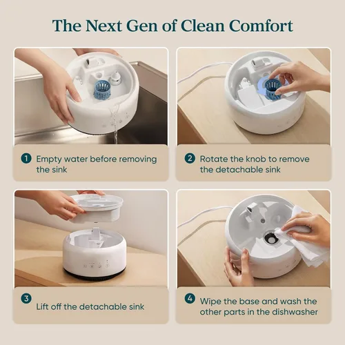 Vista 6 de LEVOIT Humidificadores para dormitorio, habitación grande de 4.2 L con 21 dB, hasta 42 horas de funcionamiento, piezas aptas para lavavajillas