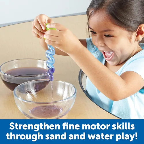 Vista 8 de Learning Resources Juego de motricidad fina de arena y agua, juguetes para ansiedad, juego de cubo de agua, herramientas de juegos esenciales